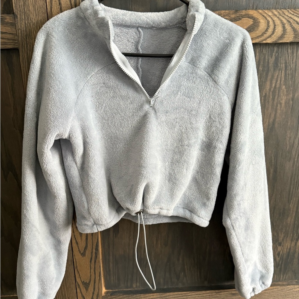 Cozy Gray Quarter-Zip Pullover